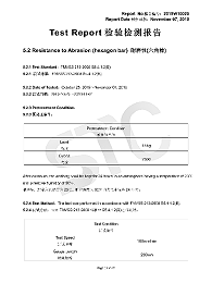 织带耐磨性（六角棒）测试合格报告