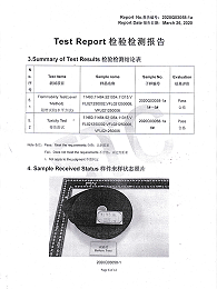 爱思织带-阻燃织带测试合格报告